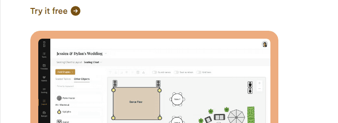 Seating and floor plan layouts
