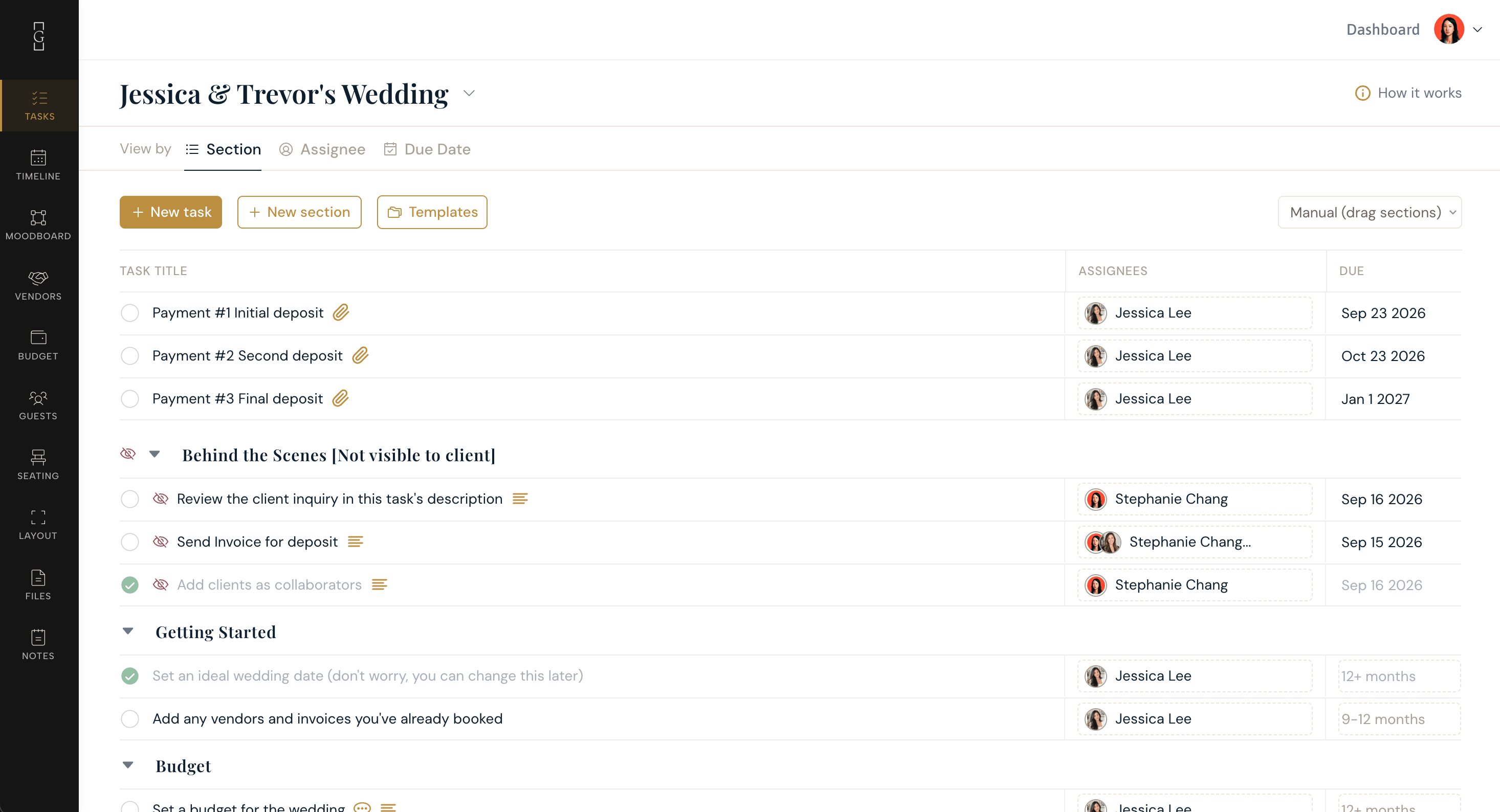 Gatherwise dashboard
